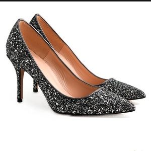 J crew Elsie pump gunmetal glitter